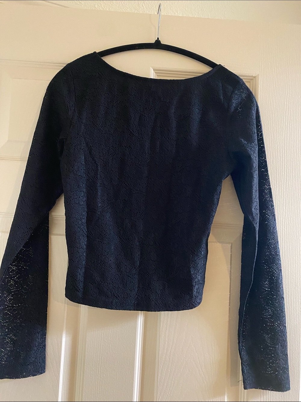 Motel Rocks Black Lace Long Sleeve Top